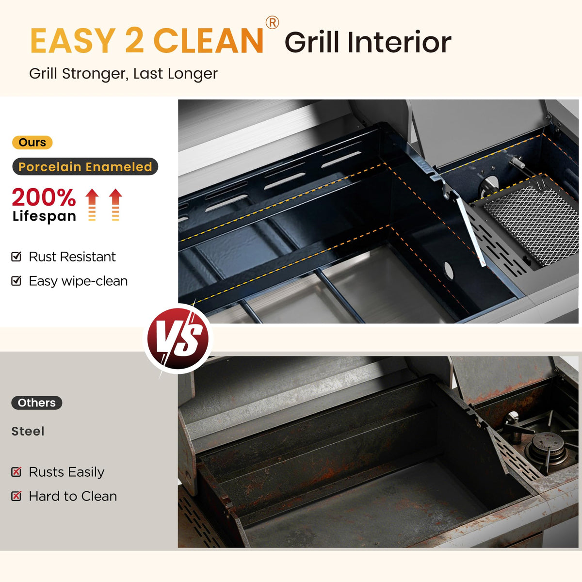 4 Burner Propane Gas BBQ Grill with Infrared Sear Burner T209
