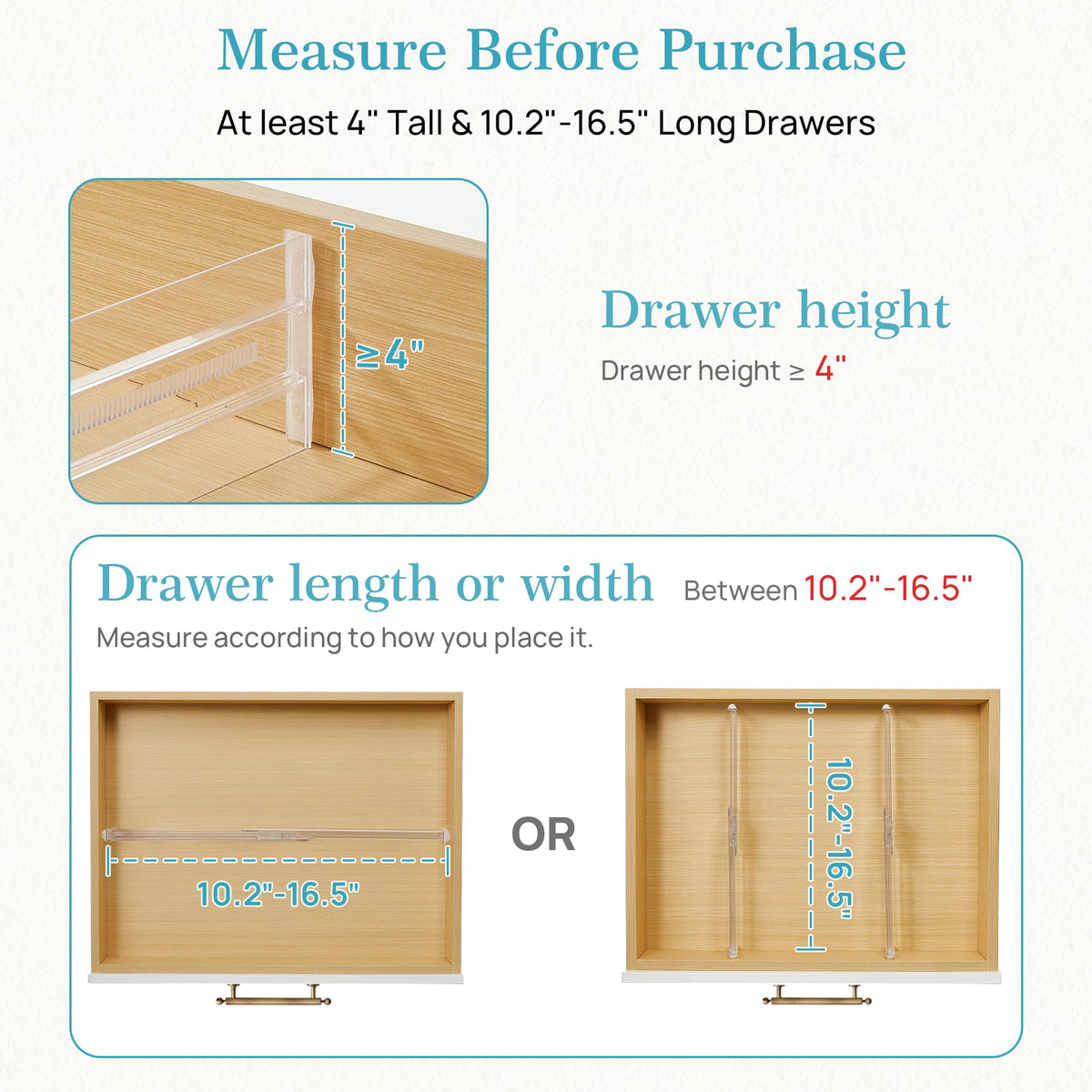 12 Pack Adjustable Clear Plastic Drawer Dividers L956