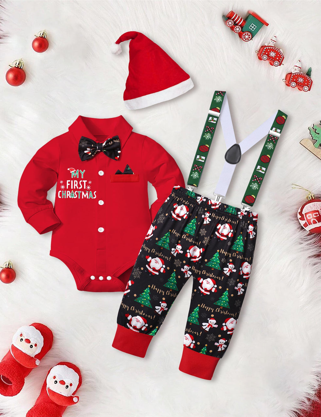 Baby Boy Christmas Outfit 3PCS Set X203734