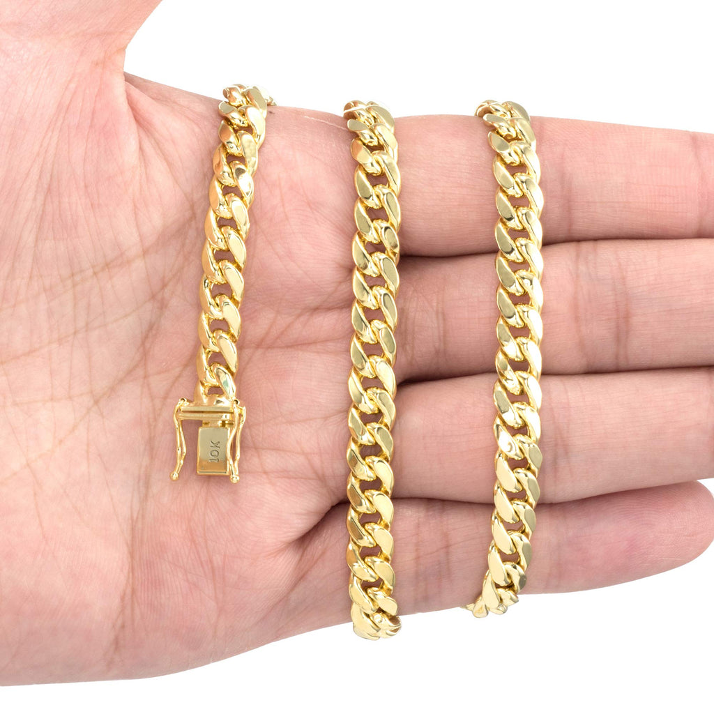 10k Yellow Gold Cuban Link Chain Necklace A904