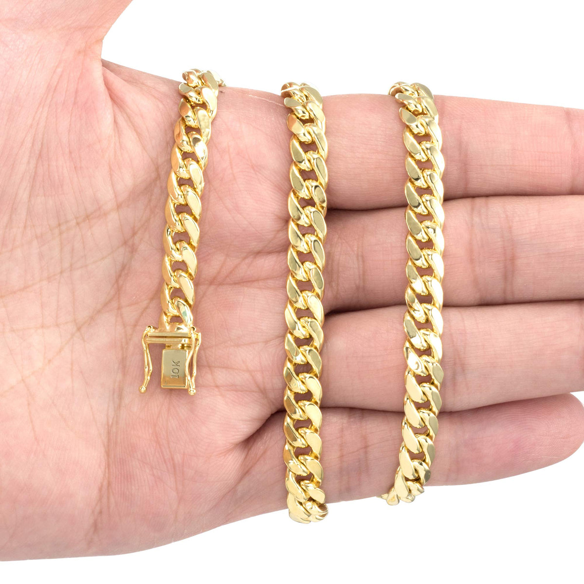 10k Yellow Gold Cuban Link Chain Necklace A904