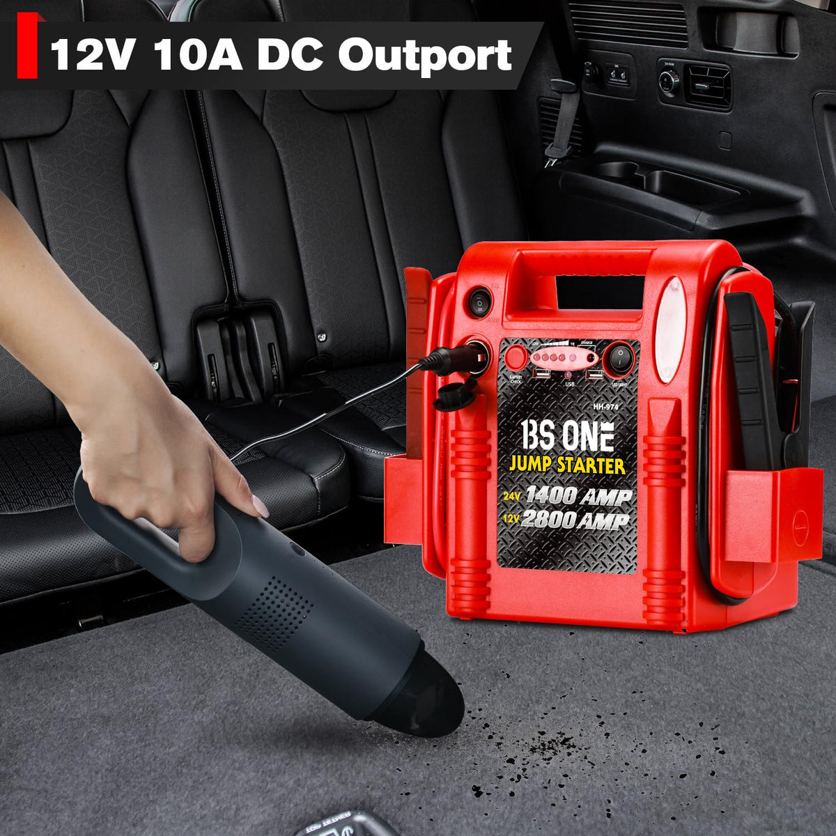 24V / 12V Heavy Duty Jump Starter with USB/DC Output and LED Light N977