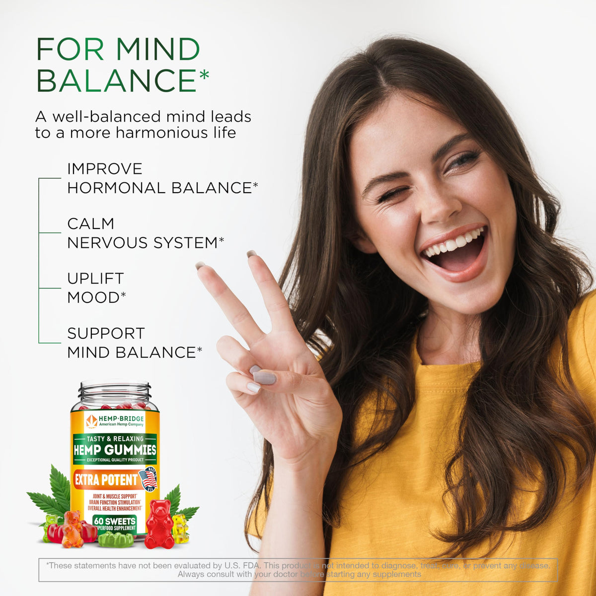 Hemp Gummies with Omega 3 6 9, 60 Count I4781
