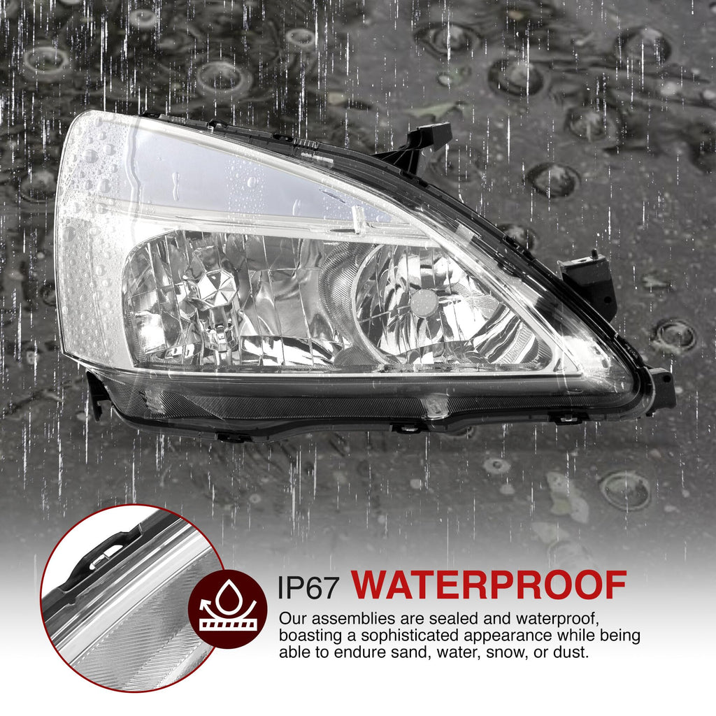 Chrome Housing Clear Lens LED Head Lights Turn Signal Lamps Assembly Pair Z8944