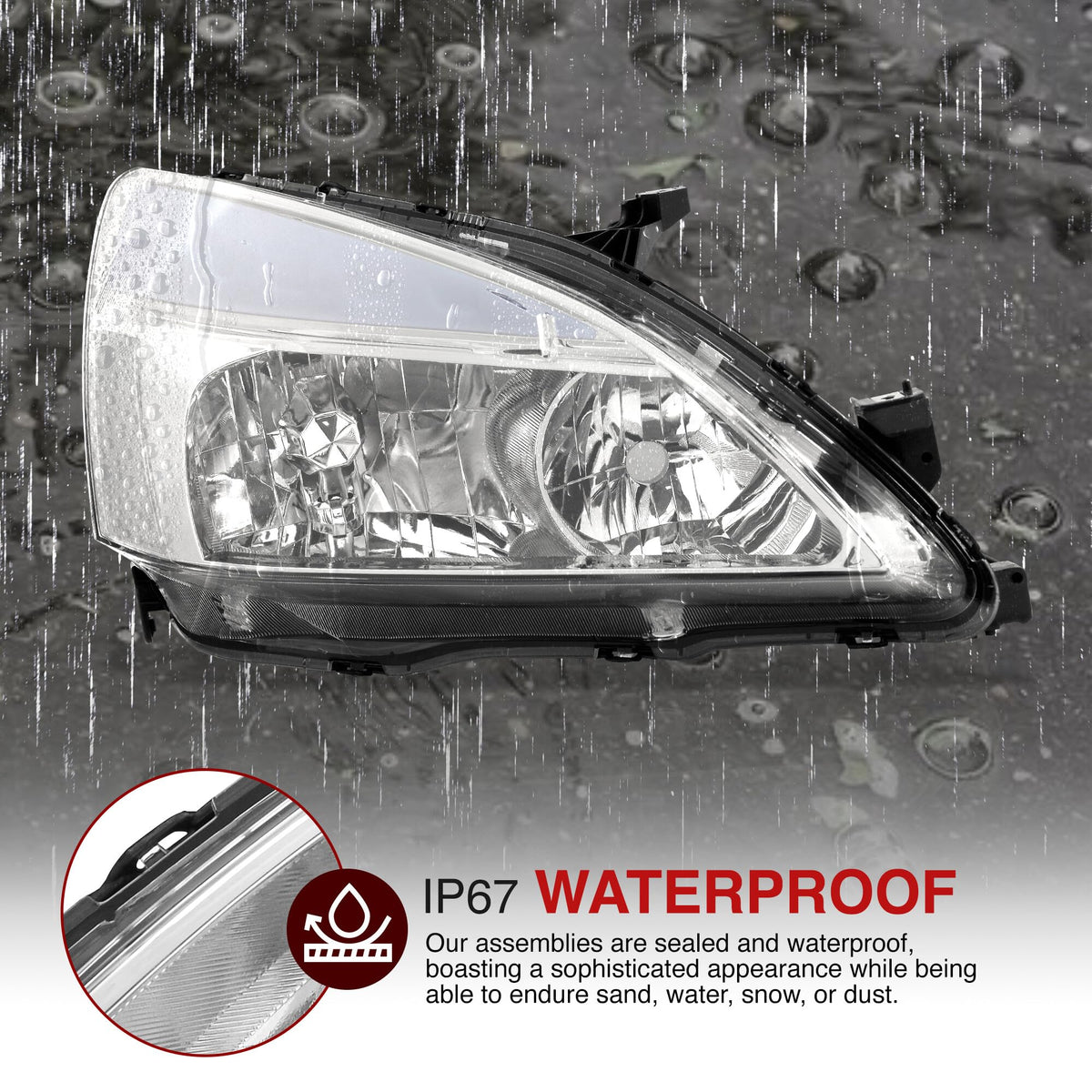 Chrome Housing Clear Lens LED Head Lights Turn Signal Lamps Assembly Pair Z8944