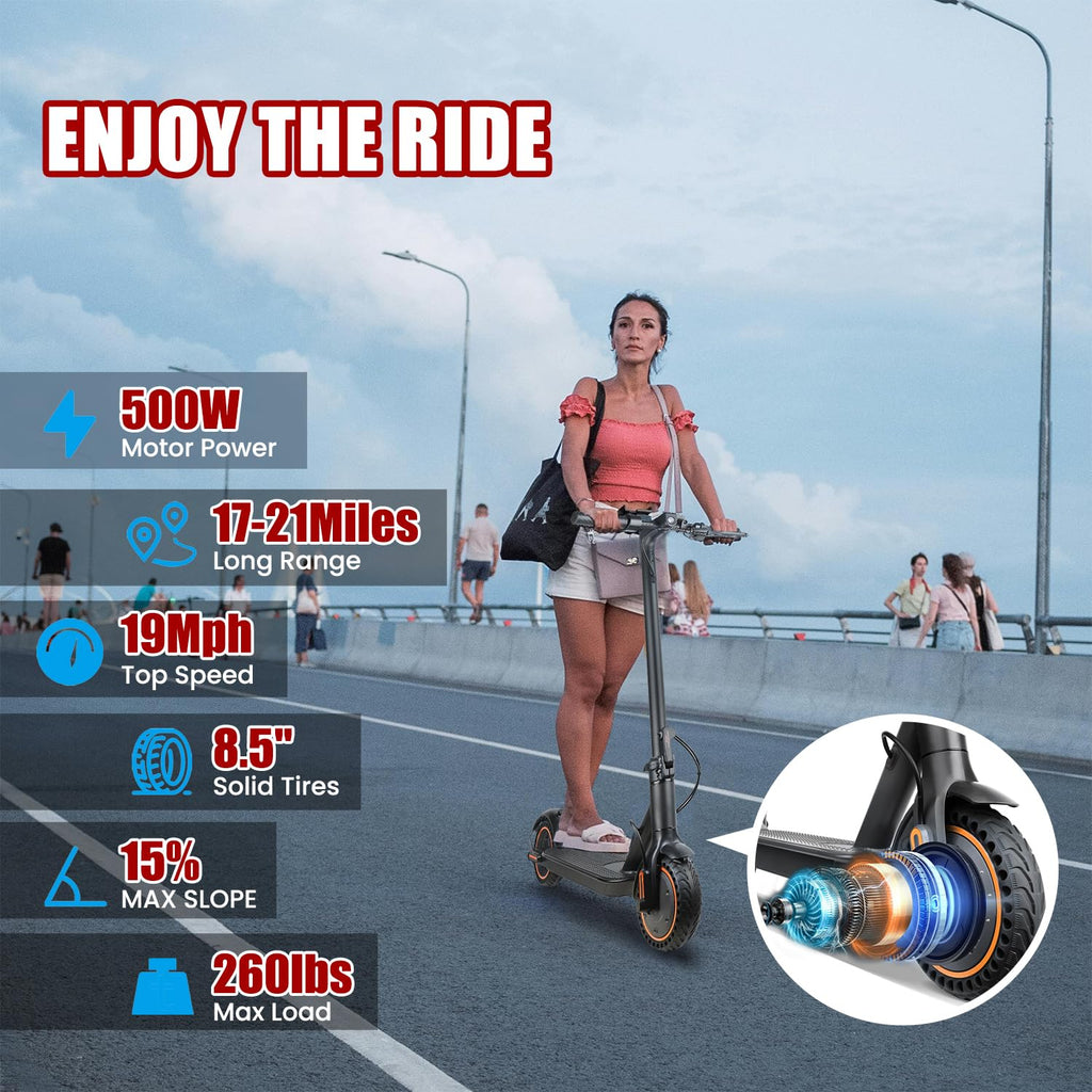 500W Foldable Electric Scooter with Dual Braking System D979965