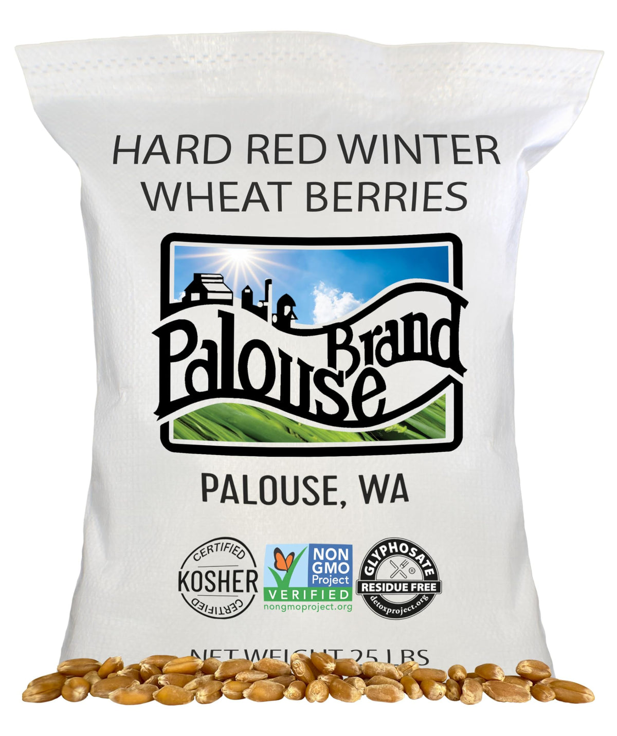 Hard Red Winter Wheat Berries 25 LBS Bag Sproutable Non-GMO Kosher X478239