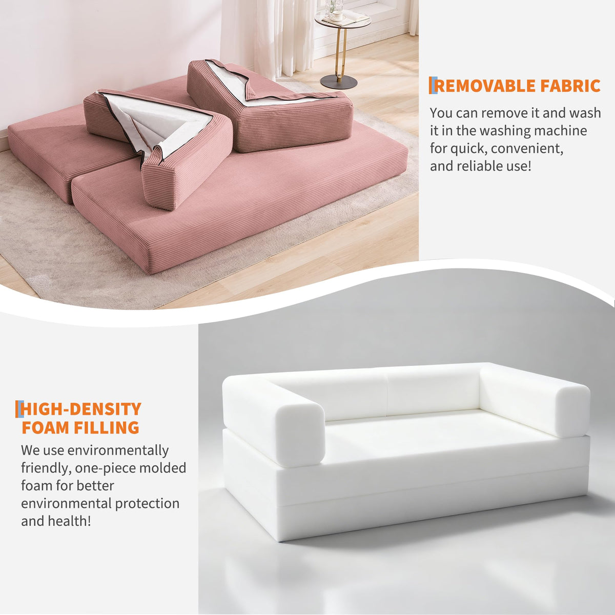 5-in-1 Convertible Sleeper Sofa Bed T897641