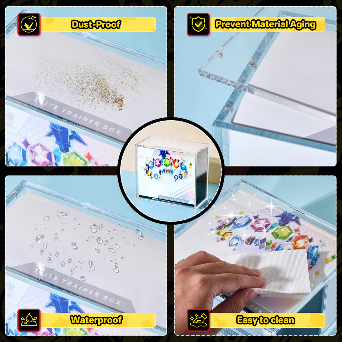 2 PCS 5mm Clear Acrylic Display Case Z1732
