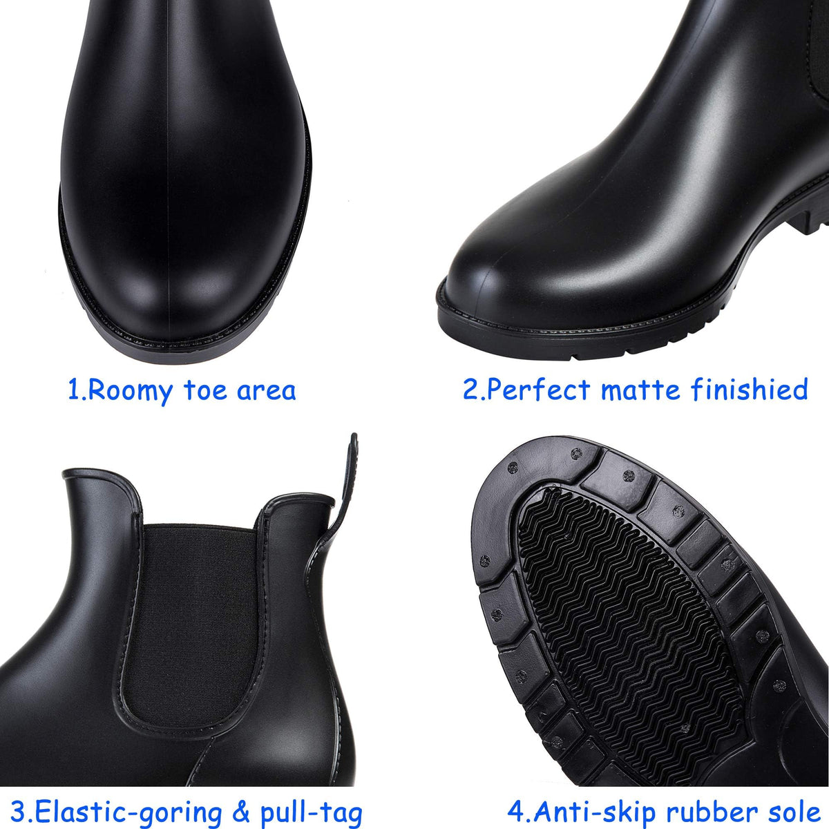 Ankle Rain Boots Waterproof Chelsea Boots O974