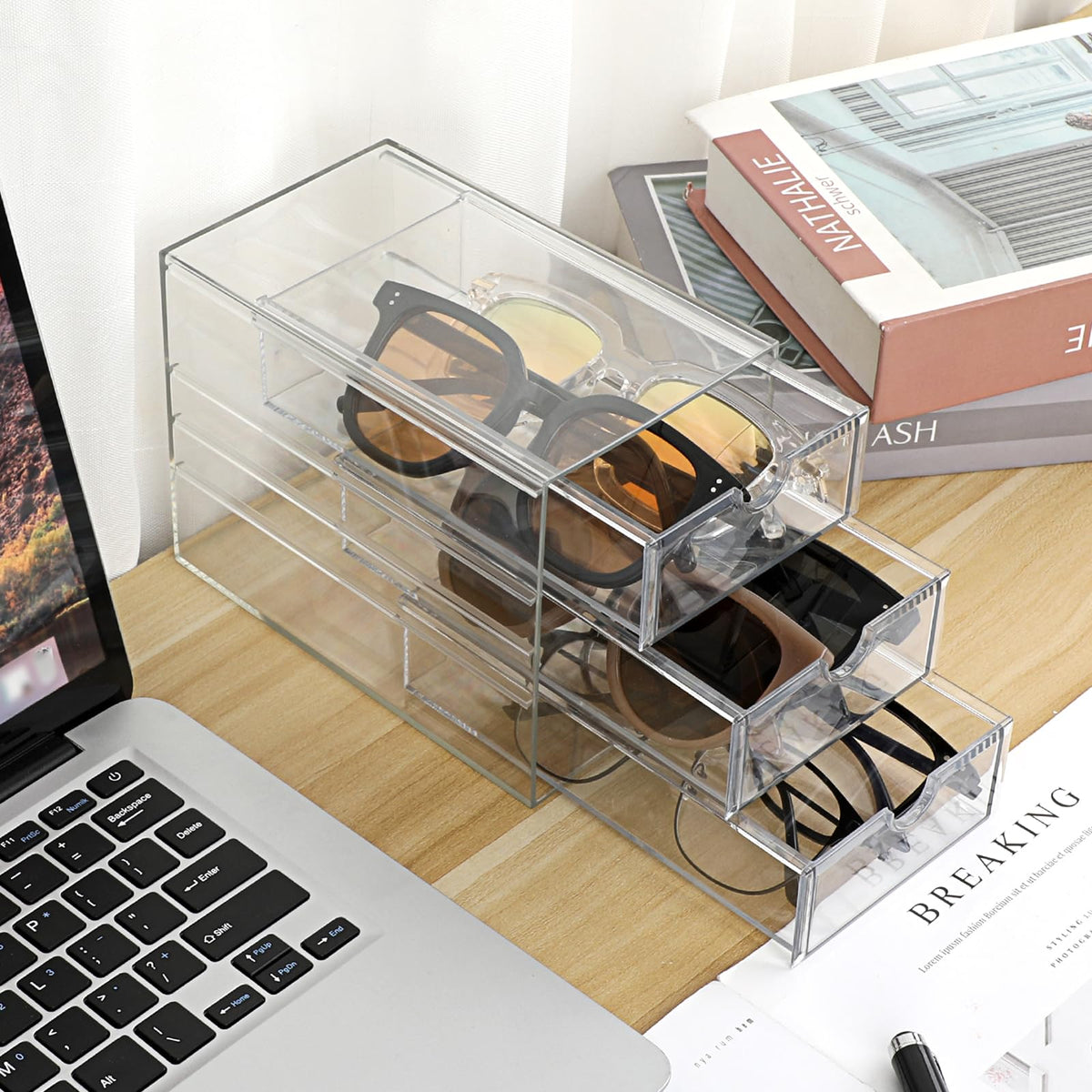 3 Drawer Clear Acrylic Desktop Organizer B603034