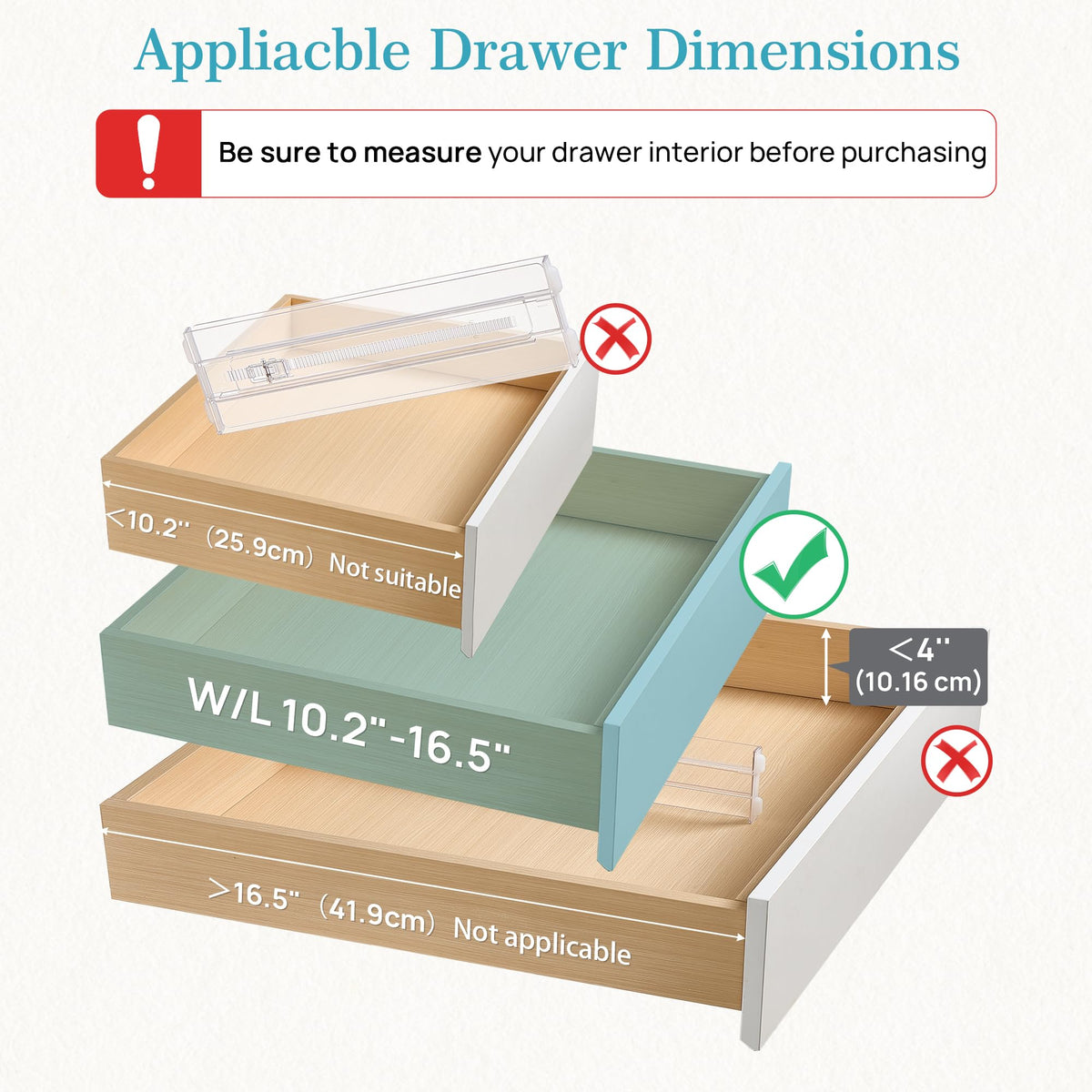 12 Pack Adjustable Clear Plastic Drawer Dividers L956