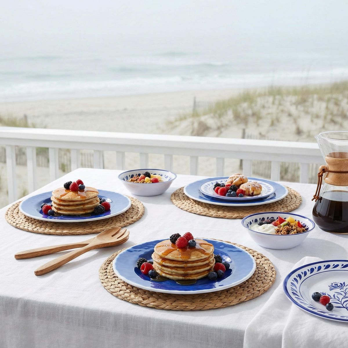 Blue 12-Piece Melamine Dinnerware Set D581488