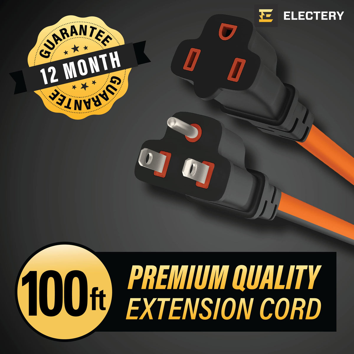 Orange 100 Ft 16/3 SJTW Outdoor Extension Cord B8827