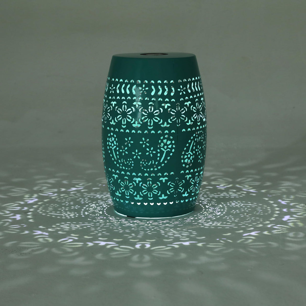 Teal Metal Patio Side Table Y639237
