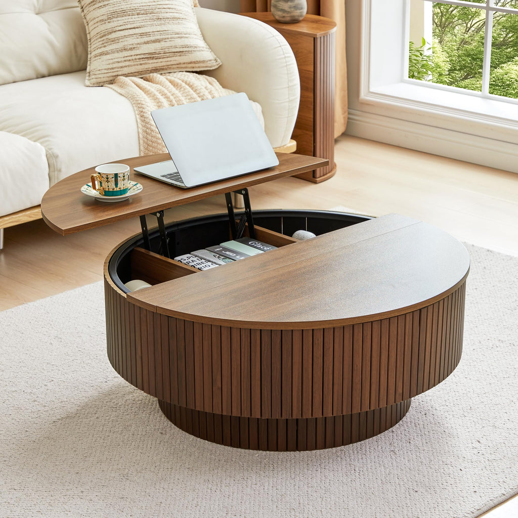 33" Round Lift-Top Coffee Table with Storage H65869