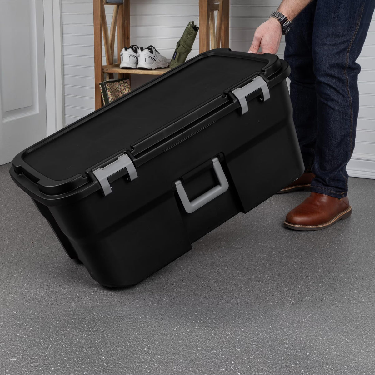 22 Gallon Black Wheeled Storage Trunk D85177