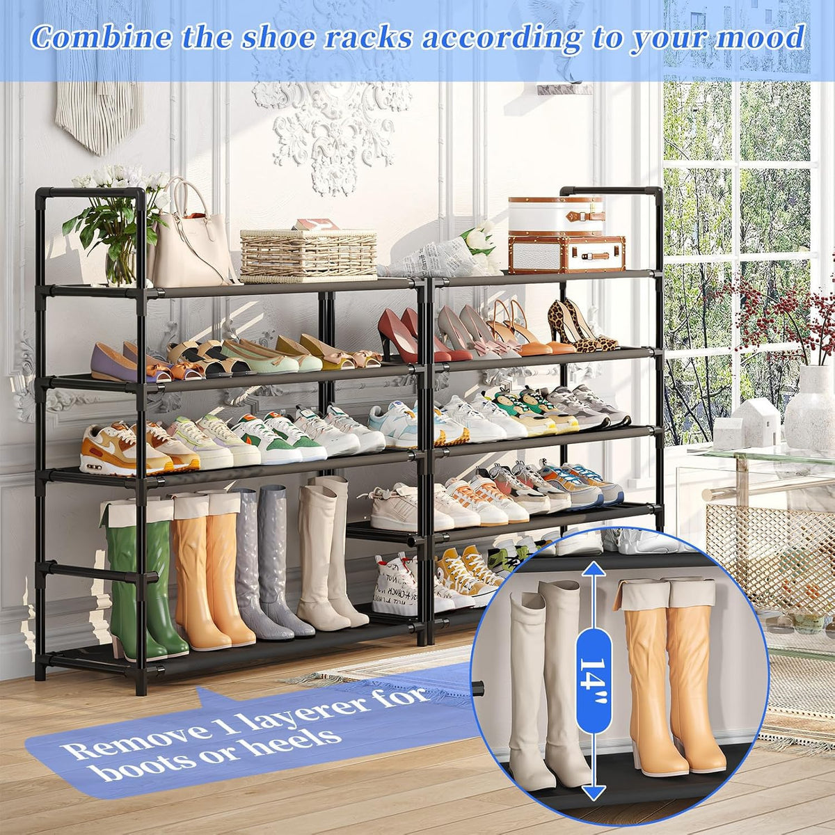 Black 10 Tier Shoe Rack M683