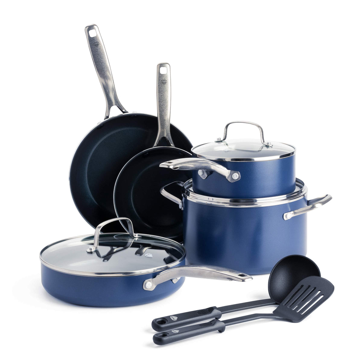 Blue 10 Piece Ceramic Nonstick Cookware Set B89182