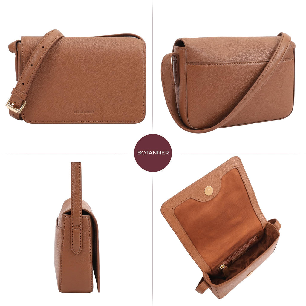 Genuine Leather Crossbody Shoulder Bag with Adjustable Strap N252