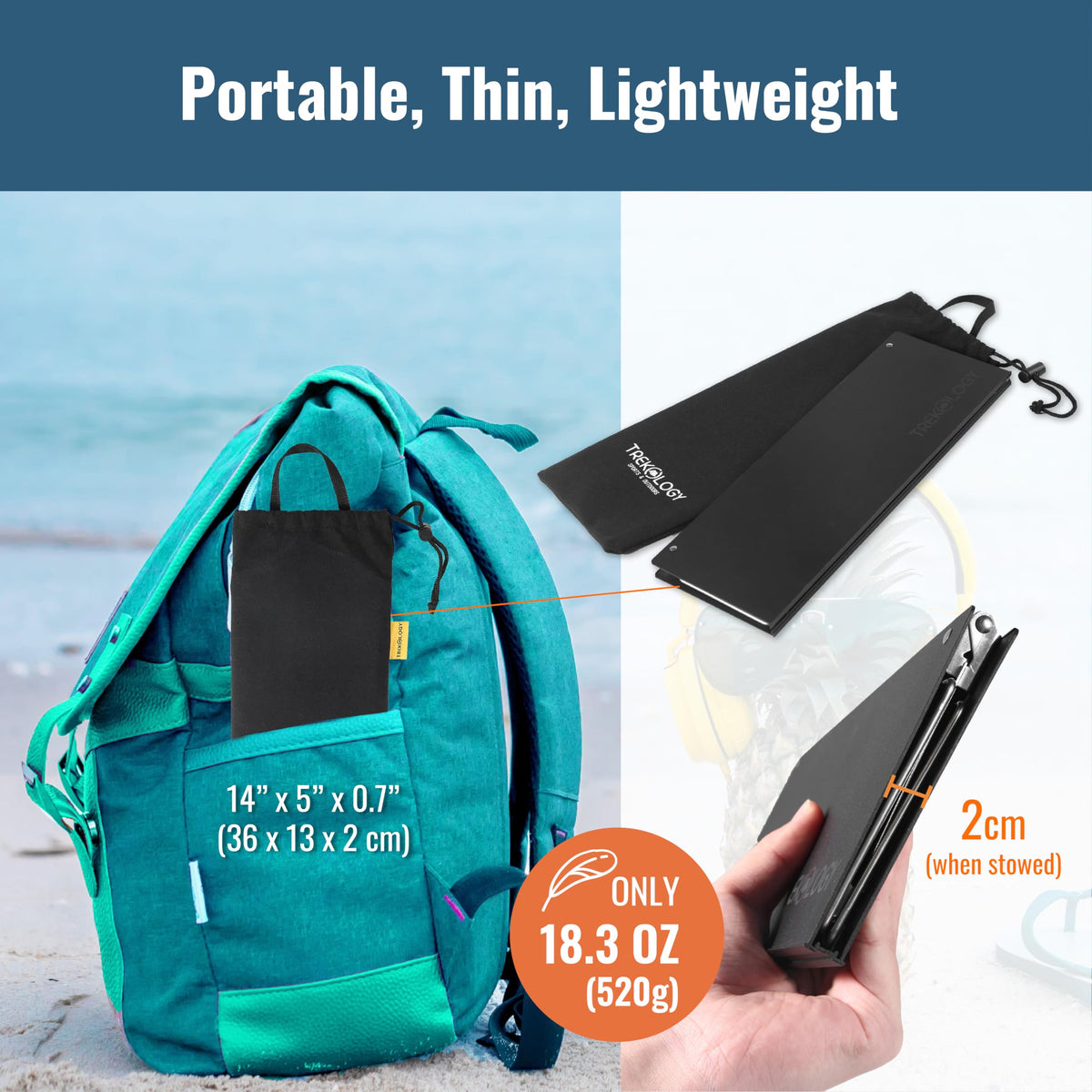 Compact Mini Camping Table Folding Black H7238