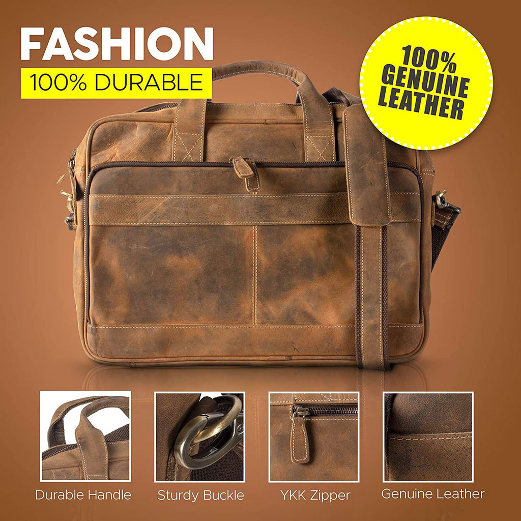 18 Inch Leather Laptop Messenger Bag Q152564