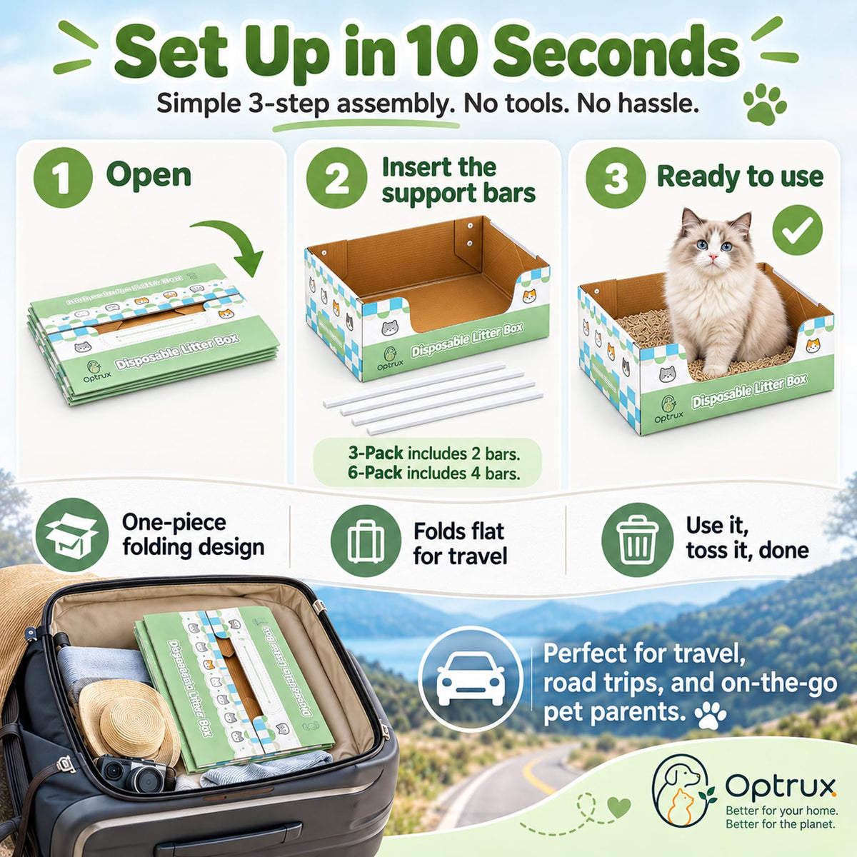 6-Pack Disposable Litter Box B9087