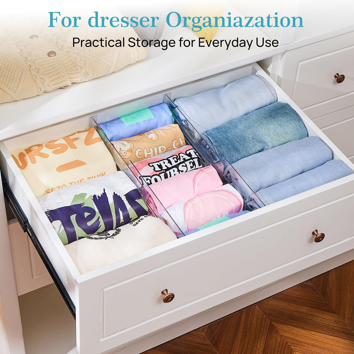 12 Pack Adjustable Clear Plastic Drawer Dividers L956
