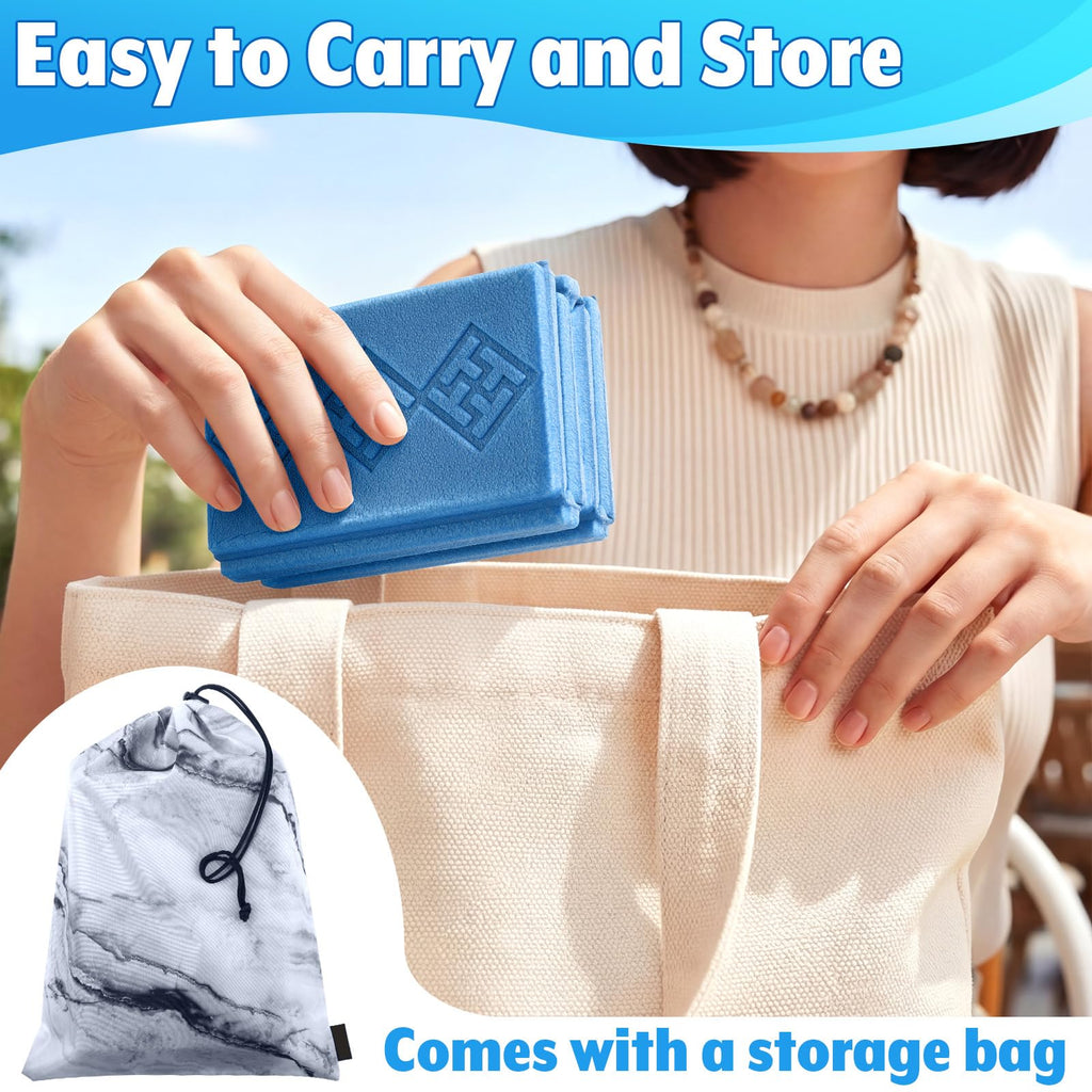 2 Pcs 15x11 Inch Foldable Waterproof Camping Seat Cushion B4189