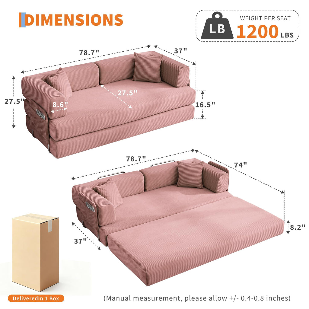 5-in-1 Convertible Sleeper Sofa Bed T897641
