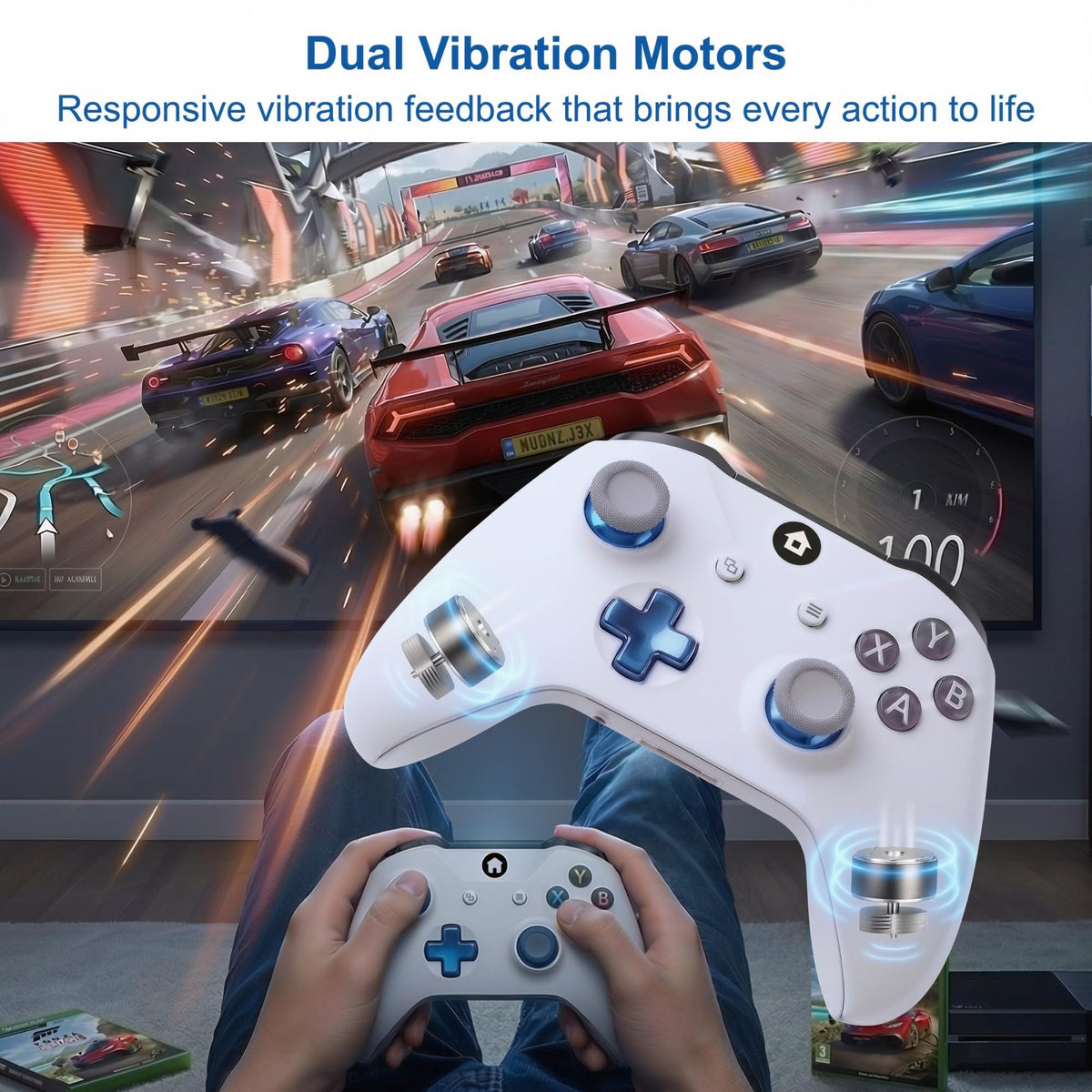 Wireless Controller for Xbox and PC with 1400mAh Battery, White I9076