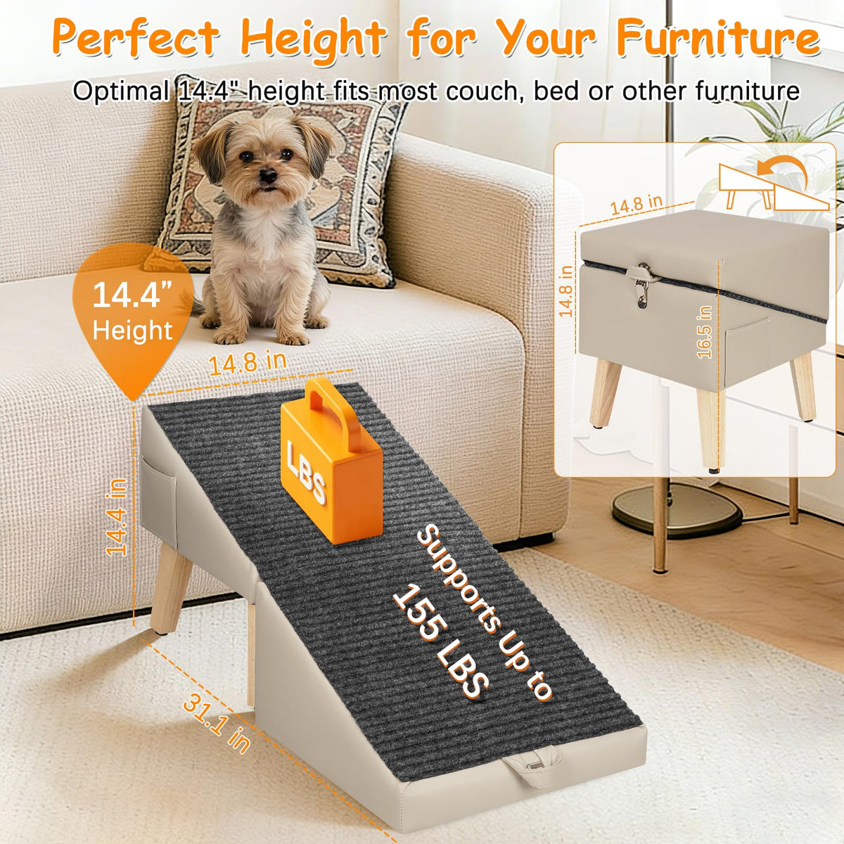 Gray Foldable Dog Ramp C3438