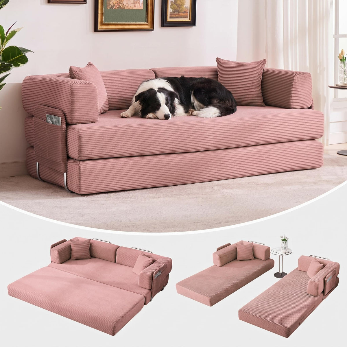 5-in-1 Convertible Sleeper Sofa Bed T897641