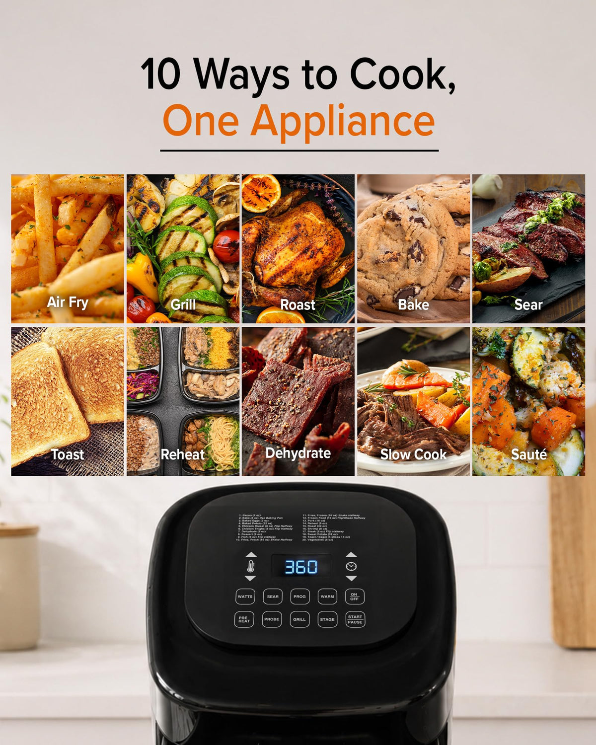 10-in-1 Air Fryer with Smart Probe V692