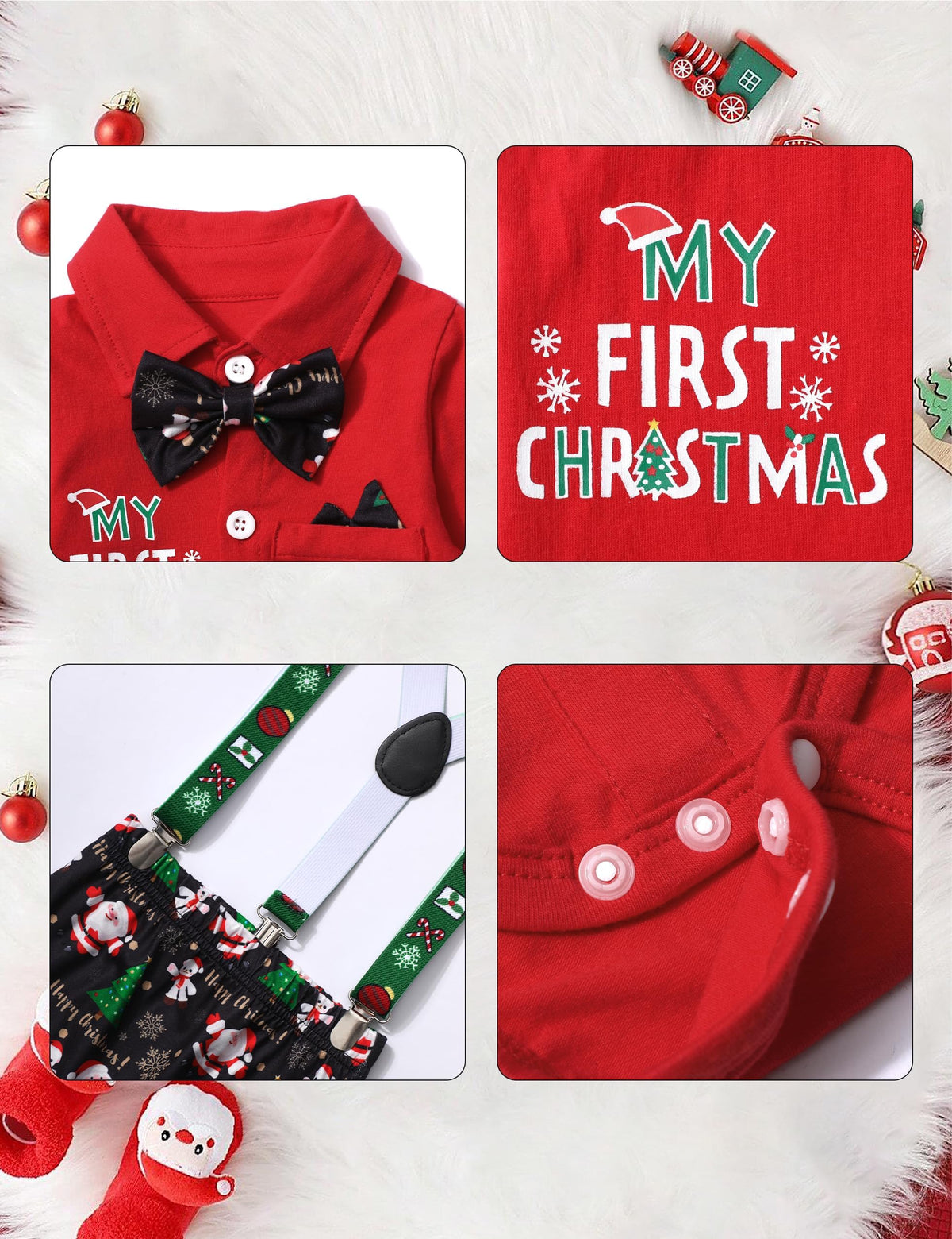 Baby Boy Christmas Outfit 3PCS Set X203734