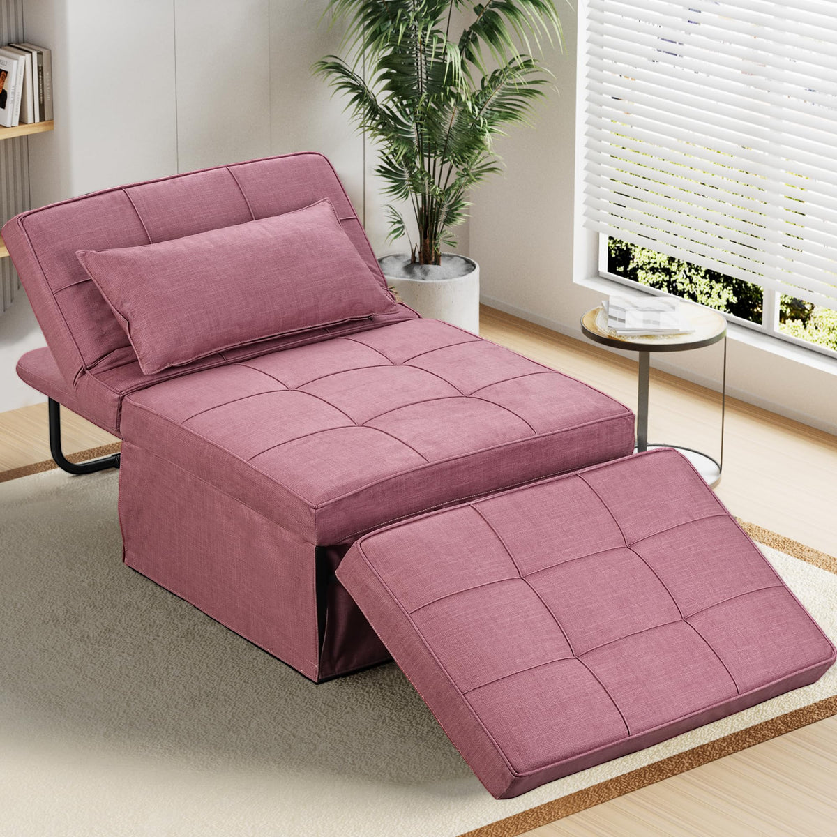 Pink Convertible Sofa Bed Q40522