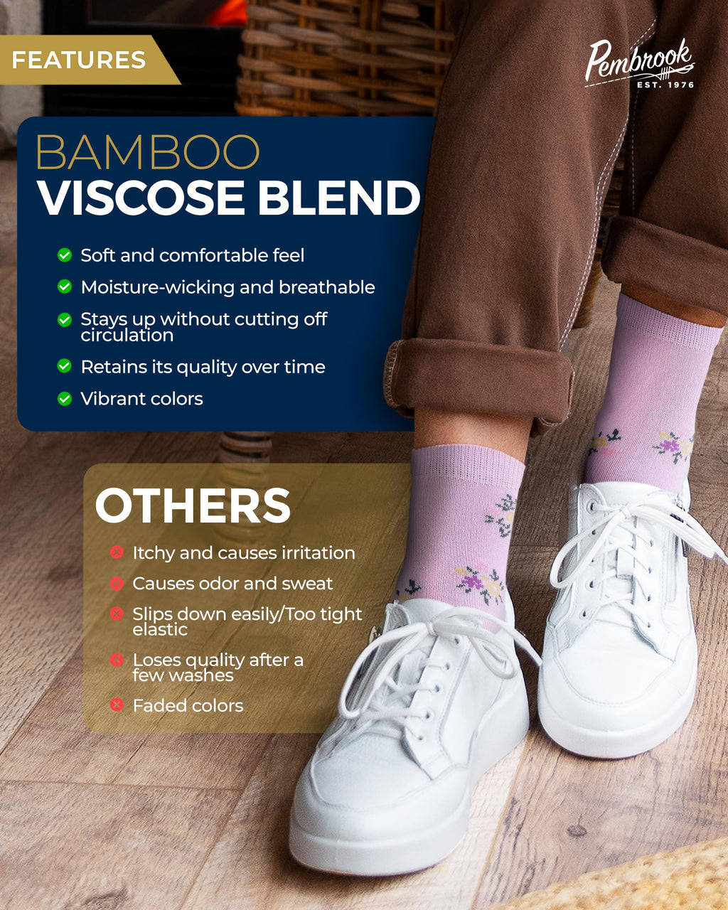 Breathable Bamboo Viscose Ankle Diabetic Socks 4 Pairs L6083