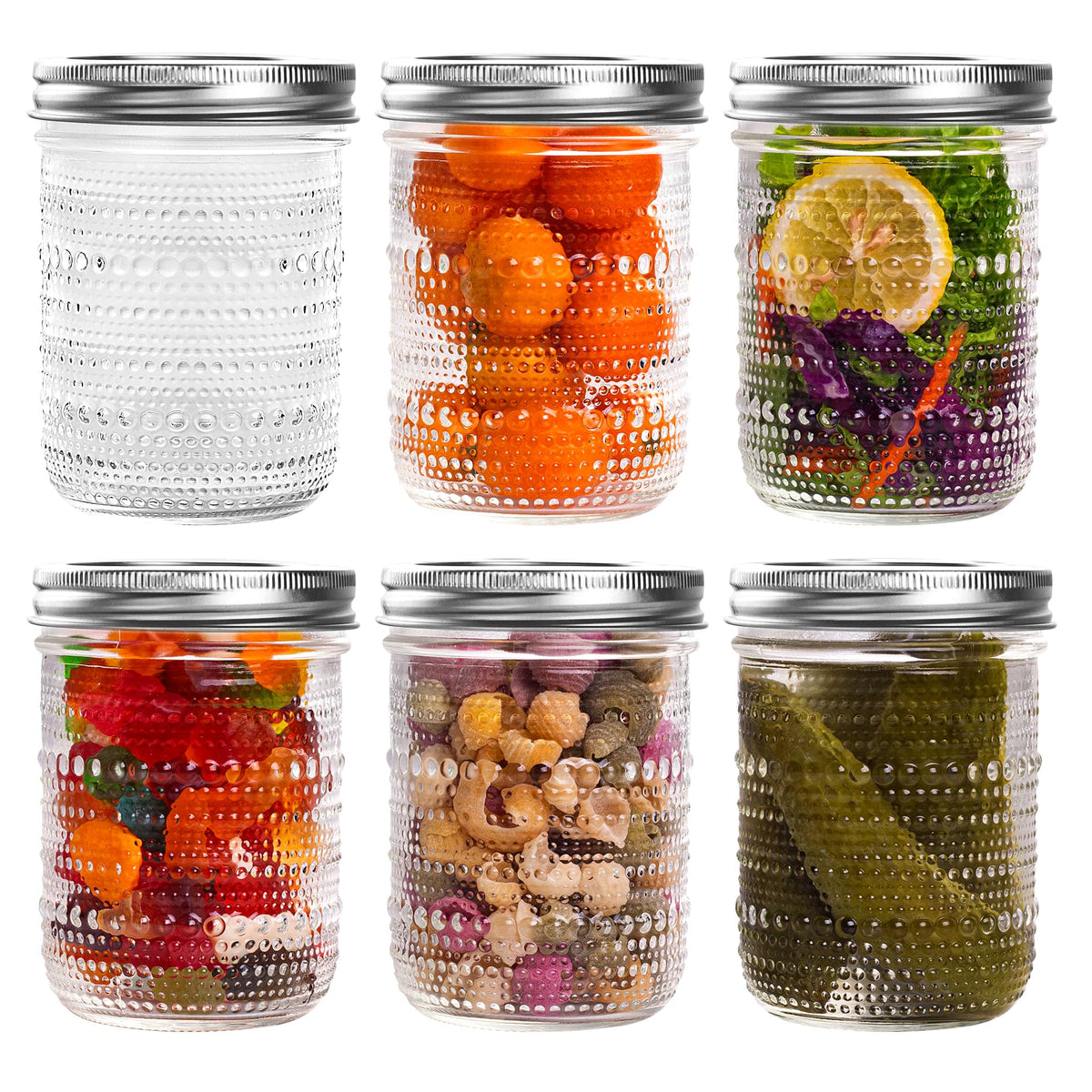 16 Oz Wide Mouth Glass Mason Jars 6 Packs K969684